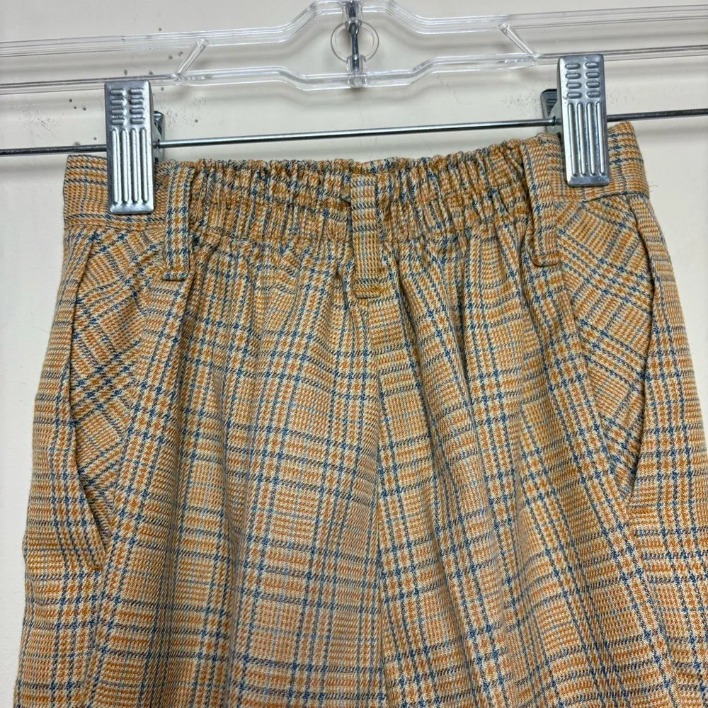 Sears & Roebuck Perma Prest Pants Slacks Plaid Tan Boys Size 6 Vintage 1960s 70s